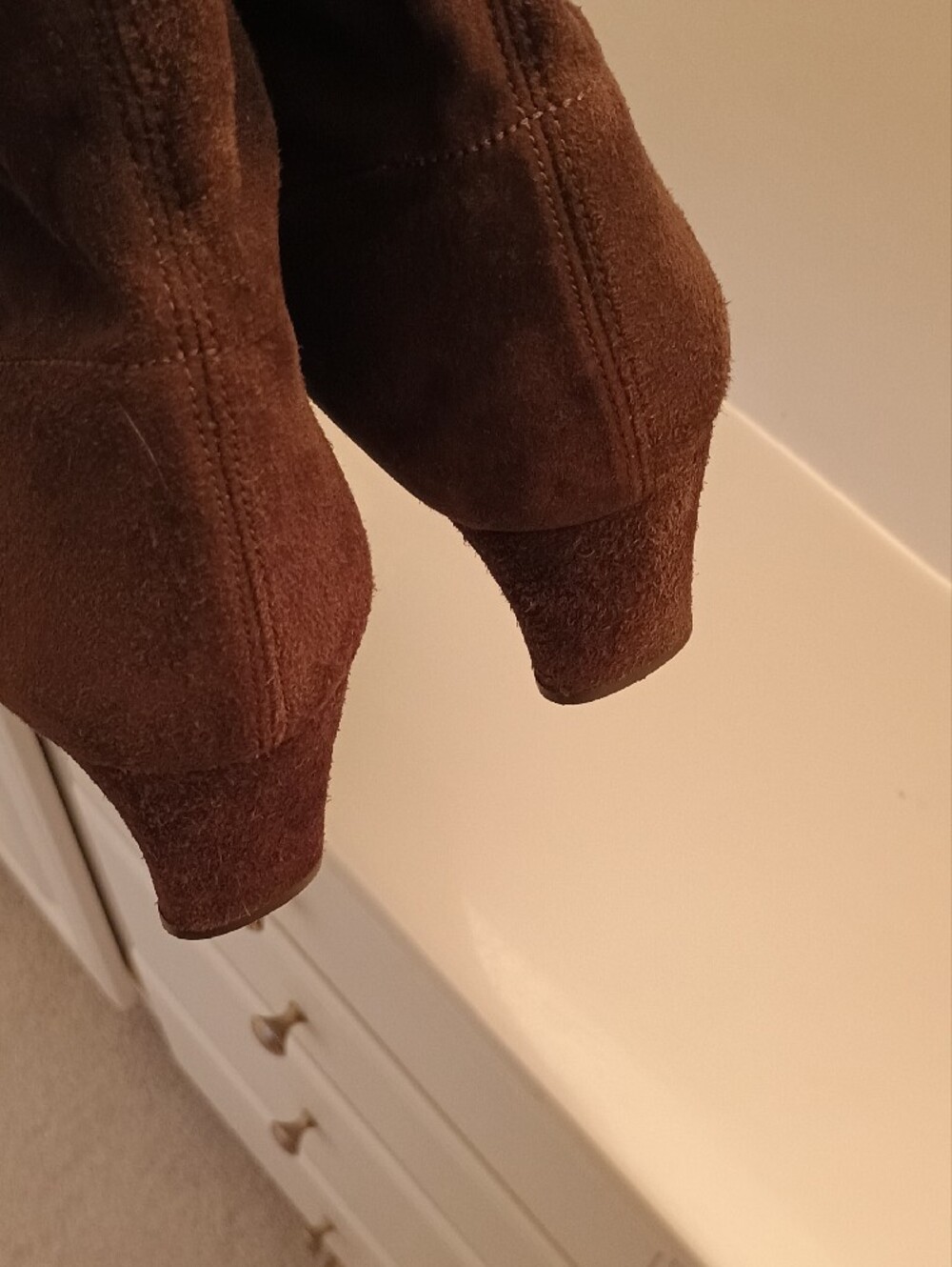 Stuart Weitzman Rich Chocolate Brown Suede Tall Boots GORGEOUS - Picture 7 of 16